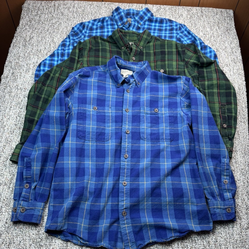 Duluth Trading Co Shirts Lot of 3 Mens Medium Flannel Long Sleeve Plaid